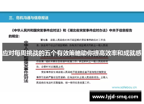 应对每周挑战的五个有效策略助你提高效率和成就感